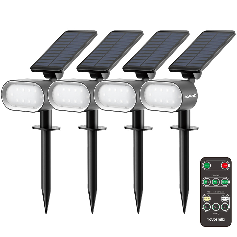 Novostella 4 Pack Solar Power Dual White Spike Lights (US) -- FREE SHIPPING