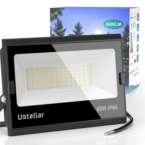 Ustellar 1 Pack 80W 5000K Daylight White Flood Light  (US)--FREE SHIPPING